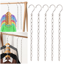 Load image into Gallery viewer, DAIFUQIHUA 5 Pack Space Saving Hanger Chains, Metal Closet Organizer, Dorm Room Essentials, Magic Hangers Chains for Kids Closet, Hanger Organizer for Dorm Organization
