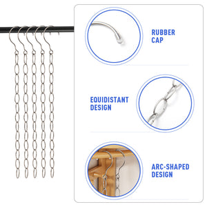 DAIFUQIHUA 5 Pack Space Saving Hanger Chains, Metal Closet Organizer, Dorm Room Essentials, Magic Hangers Chains for Kids Closet, Hanger Organizer for Dorm Organization