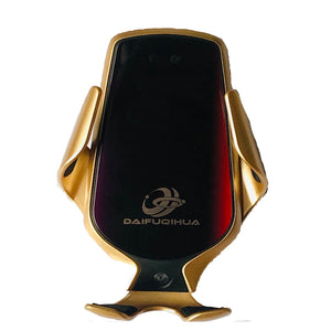 DAIFUQIHUA Wireless Car Charger kickstand car charger Mount ,Auto-Clamping Air Vent Phone Holder,10W Fast Car Charging,Compatible iPhone 11/11 Pro/11 Pro Max/XS/XS Max/X/8/8+, Samsung Note9/Note10/S9+/S10+（Gold）