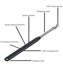 Load image into Gallery viewer, DFQHSCTE portable candle lighter, Electric plasma arc lighter, USB rechargeable lighter with LED battery indicator , match replacement suits lighting candle, gas stove,grill,BBQ, Camping
